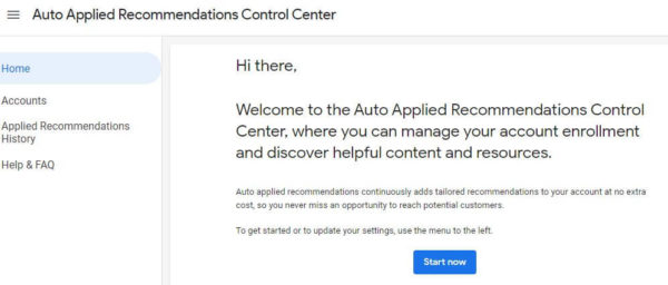 google-auto-applied-recommendations-control-center