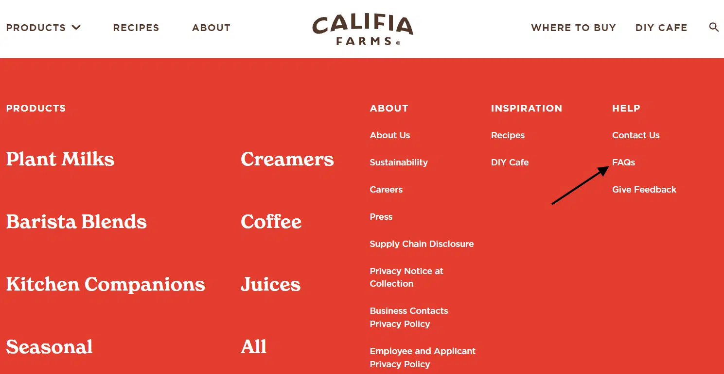 Califia Farms - Footer