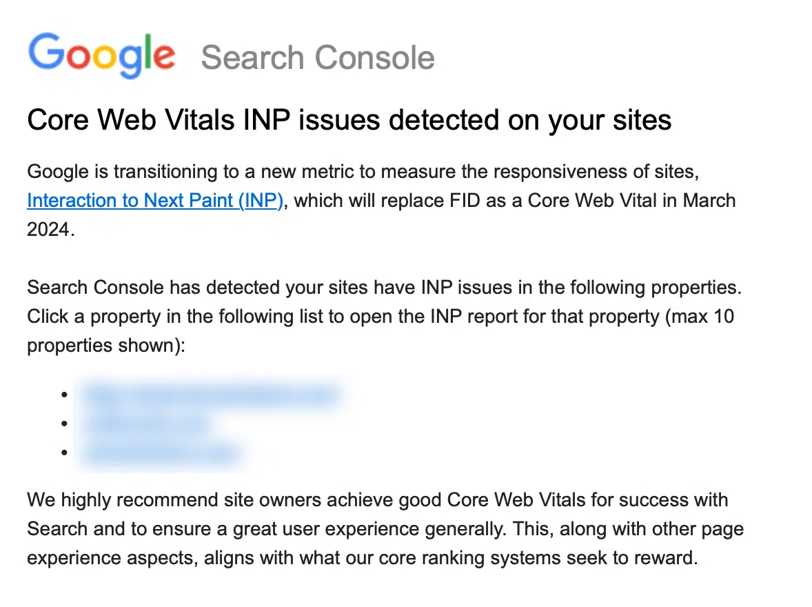 Inp Google Search Console Email 1689078577
